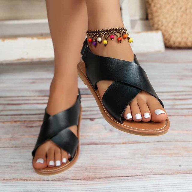 Sandalias de cuña de verano para mujer, Sandalias romanas con plataforma y hebilla, Sandalias antideslizantes con punta abierta y parte inferior gruesa