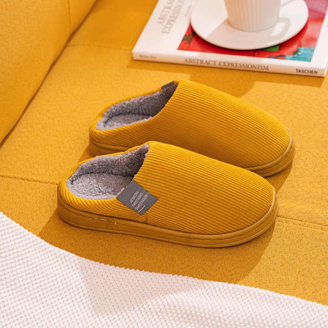 Zapatillas de interior para mujer, zapatilla de Casa de felpa cálida, zapatos antideslizantes de invierno, chanclas suaves para el suelo de la casa para dormitorio