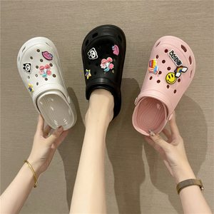 Sandalias de plataforma para mujer, calzado para jardín con cuña, zuecos, mulas, animales, dibujos animados
