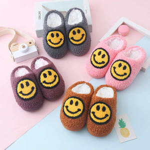 Caliente invierno niño zapatillas de piel casa mujeres chanclas mullidas otoño cálido felpa dormitorio zapatos de algodón