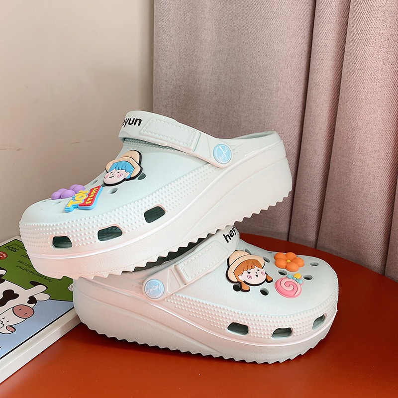 Zapatos de jard&iacute;n de verano,Zapatos de jard&iacute;n de nube para mujer,Zuecos de mulas de dibujos animados,Zapatillas de playa de dibujos animados,Zapatillas de playa para mujer