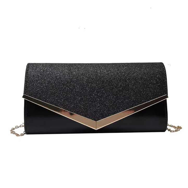 Bolso de noche tipo sobre para mujer, bolso de hombro con cadena y purpurina, bolso largo plateado brillante, bolsos de mano para fiesta de boda, Mini bolso