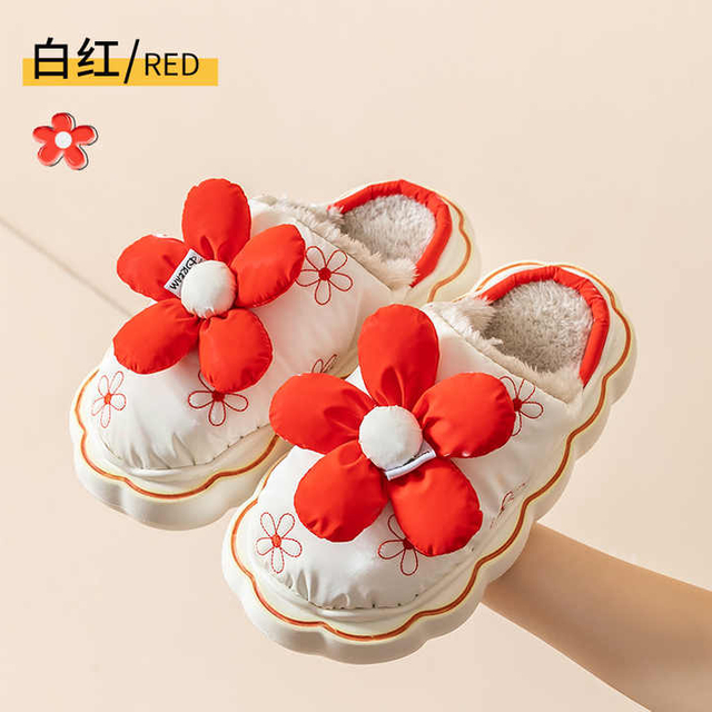 Invierno impermeable mujer interior hogar zapatos cálido felpa Eva suela gruesa zapatillas