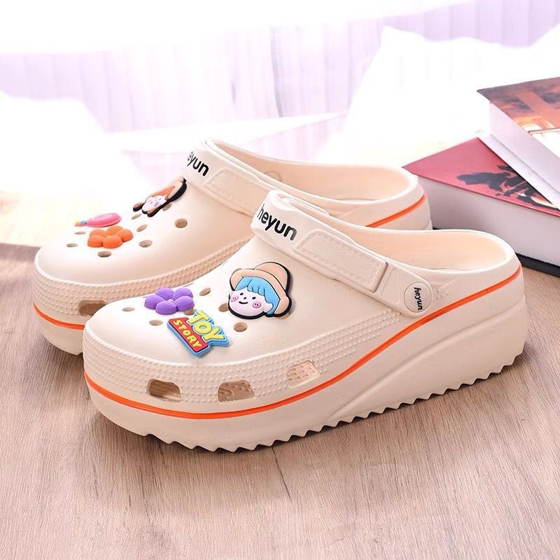 Zapatos de jard&iacute;n de verano,Zapatos de jard&iacute;n de nube para mujer,Zuecos de mulas de dibujos animados,Zapatillas de playa de dibujos animados,Zapatillas de playa para mujer