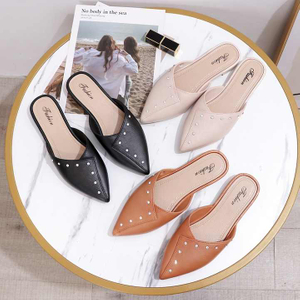 Zapatillas de mujer de diseñador con punta estrecha, zapatillas de verano a la moda para mujer, chanclas sólidas cómodas, zapatos de playa exteriores para mujer