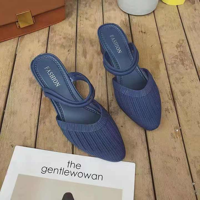 Venta al por mayor Primavera Verano Zapatillas Tacón de cuña Medias sandalias Mujer Dos usos 