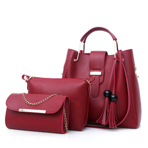 Bolso de hombro con asa para mujer, 3 uds., marcas famosas, PU, ​​bolso de mano con borlas