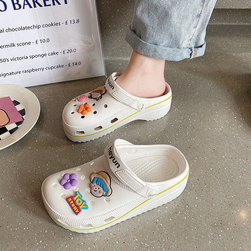 Zapatos de jard&iacute;n de verano,Zapatos de jard&iacute;n de nube para mujer,Zuecos de mulas de dibujos animados,Zapatillas de playa de dibujos animados,Zapatillas de playa para mujer