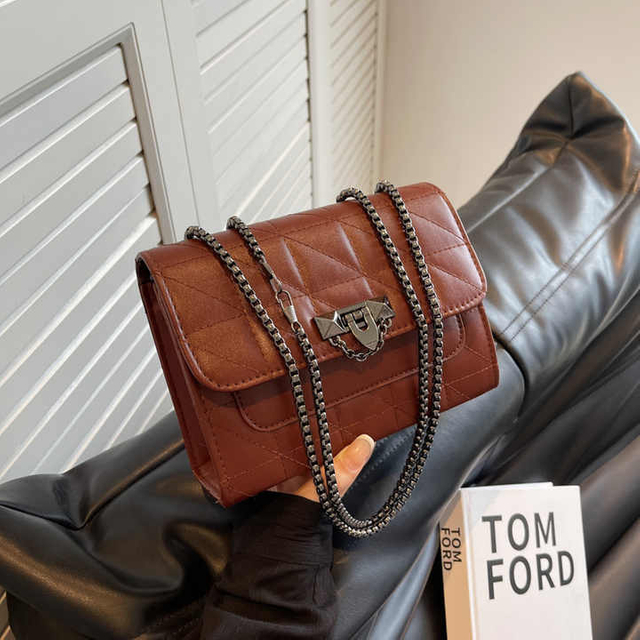 Bolsos cruzados con cadena de verano a la moda, bolso de hombro de diseñador a cuadros para mujer, bolsos cuadrados de cuero Pu para mujer