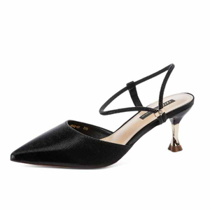 Novedad de verano, sandalias con talón descubierto para mujer, zapatos de tacón elegantes con punta estrecha y tacón alto fino