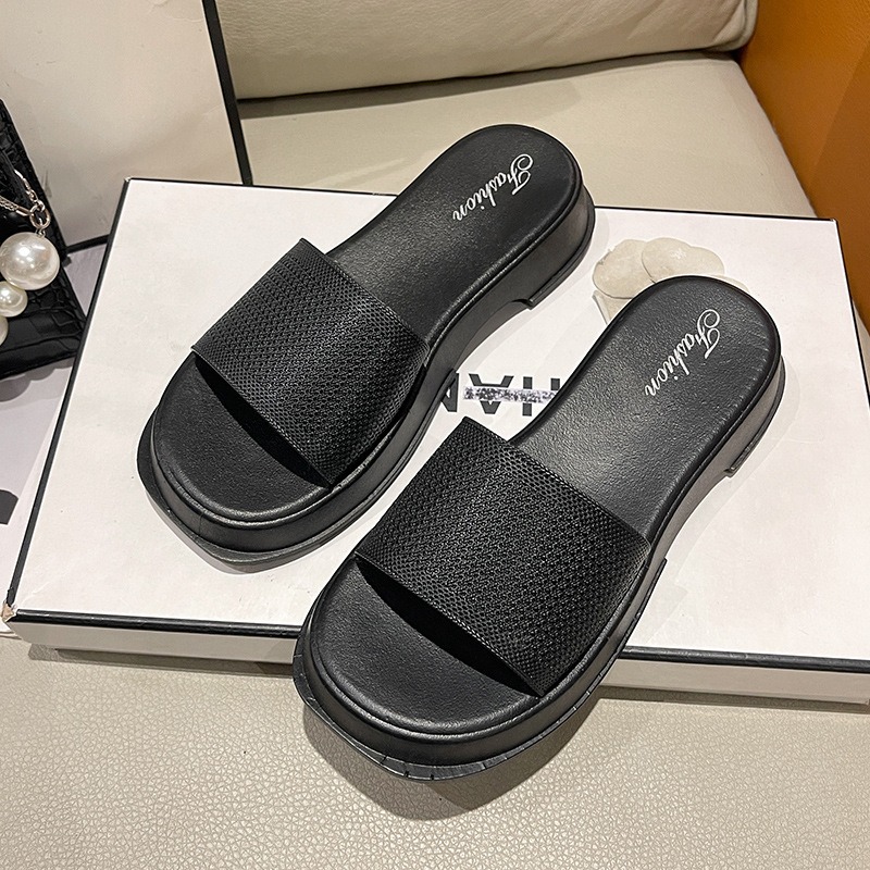 2024 nuevas zapatillas de verano para mujer, sandalias de moda, suelas gruesas, tacones de cu&ntilde;a, zapatillas de playa