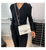 Bolso de hombro femenino con cadena de Color sólido bordado, bandolera informal a la moda, nueva moda