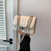 Bolso de hombro femenino con cadena de Color sólido bordado, bandolera informal a la moda, nueva moda