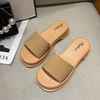 Zapatillas de verano para mujer, sandalias de moda, suelas gruesas, tacones de cuña, zapatillas de playa