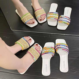 Sandalias Retro de estilo romano para mujer, zapatos planos sin cordones con logotipo personalizado, novedad de verano, venta al por mayor