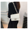 Bolso de hombro femenino con cadena de Color sólido bordado, bandolera informal a la moda, nueva moda