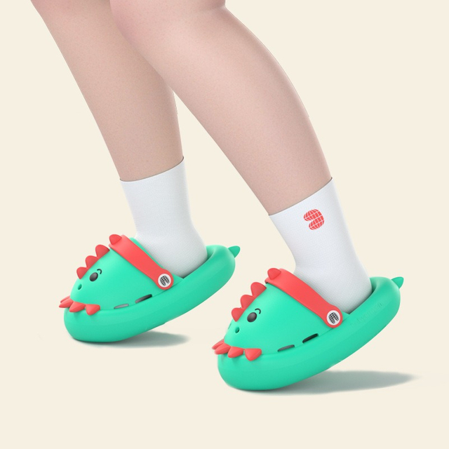 Niño Kawaii azul zuecos de dibujos animados verano niños encantador dinosaurio zapatos para jardín al aire libre niños lindos 