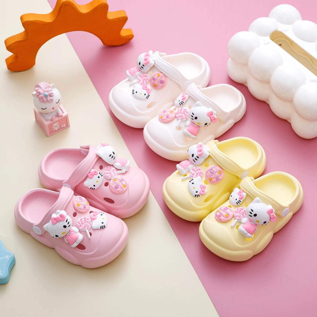 Zuecos de jardín para niños de verano, sandalias de playa para niños, zapatillas ligeras para bebés, transpirables, bonitos dibujos animados 