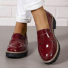 Mocasines para mujeres cómodos plataforma Penny loafer tacón grueso zapatos de vestir casual de negocios 2025 mocasines de cuero de moda y slip-ons