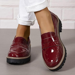 Mocasines para mujeres cómodos plataforma Penny loafer tacón grueso zapatos de vestir casual de negocios 2025 mocasines de cuero de moda y slip-ons