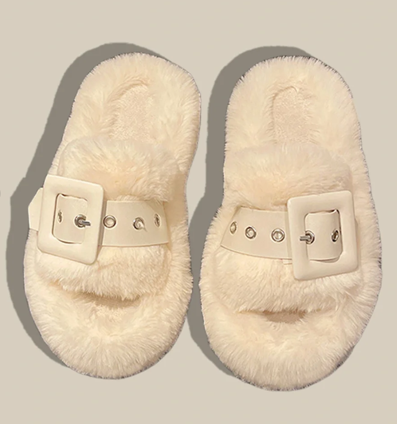 Moda de invierno Suave C&aacute;lido Comodidad Zapatilla de piel plana Dise&ntilde;ador de marca Mocasines sin cordones Mulas Casual Interior