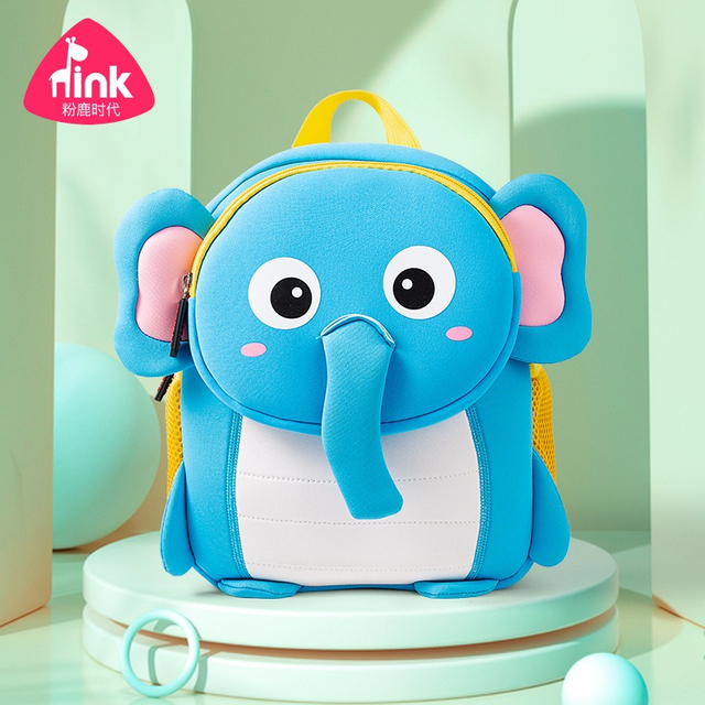 Mochila de la muchacha de Bookbags de los niños de encargo de los bolsos de escuela de la historieta del elefante del tigre del león de los niños 3D