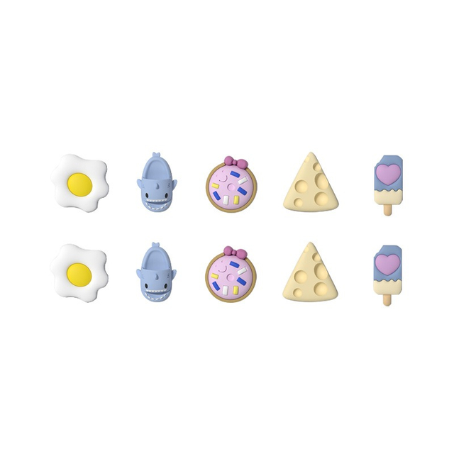 Zapatillas de tiburón de playa para hombre y mujer, dijes de aletas superiores, zuecos de queso de Pvc de dibujos animados, accesorios, decoración de hebilla de zapato, verano