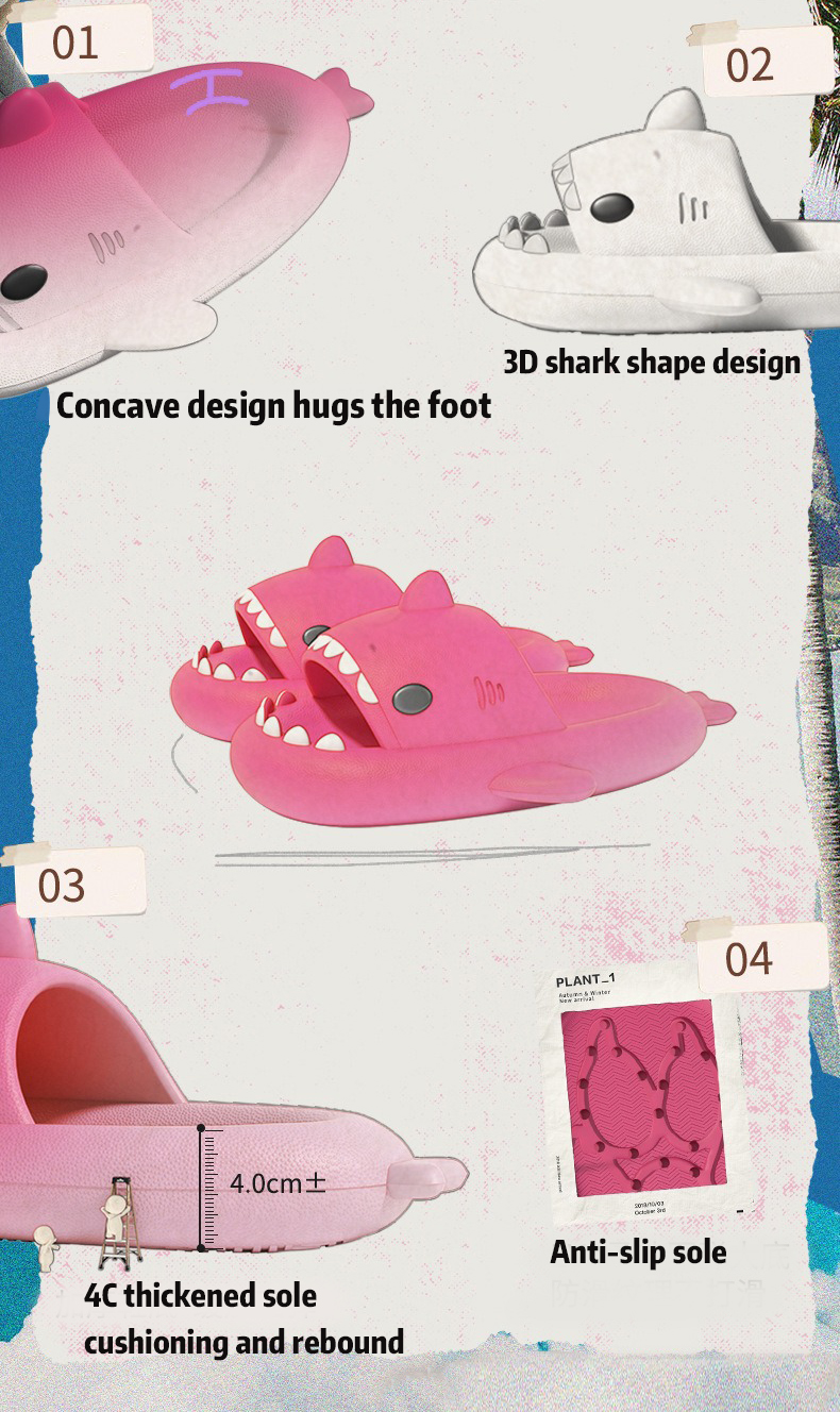 Cloud Shark Slides Adulto,Zapatillas de casa de dibujos animados,Zapatillas de tibur&oacute;n nube,Sandalias de ba&ntilde;o Shark,Zapatillas de dibujos animados de suela suave