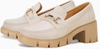 Plataforma gruesa para mujer Lug Suela mocasines Mid tacón cuadrado vestido de trabajo para caminar con cadena de hebillas