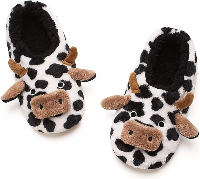 Lindas zapatillas de casa de animales calcetines cálidos calientes con parpores no resbalados acogedores regalos divertidos