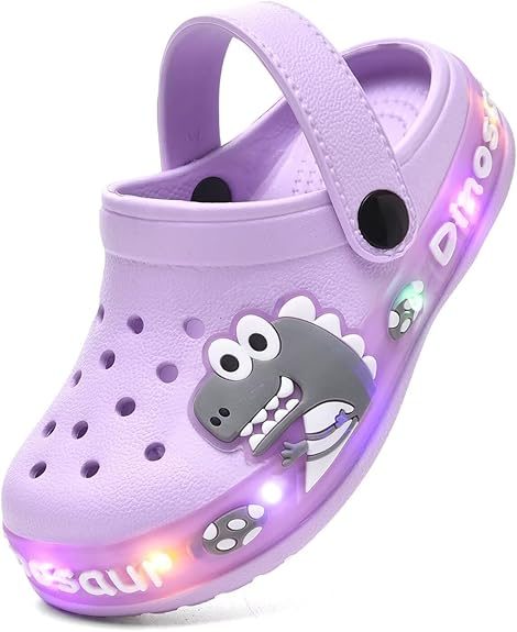 CULPAS DE PITURAS DE PIRA CONDUCA Niños Sandalias Fuzzy Light Up Sandals Biños Niños Garden Tobas de caricaturas de jardín invernales