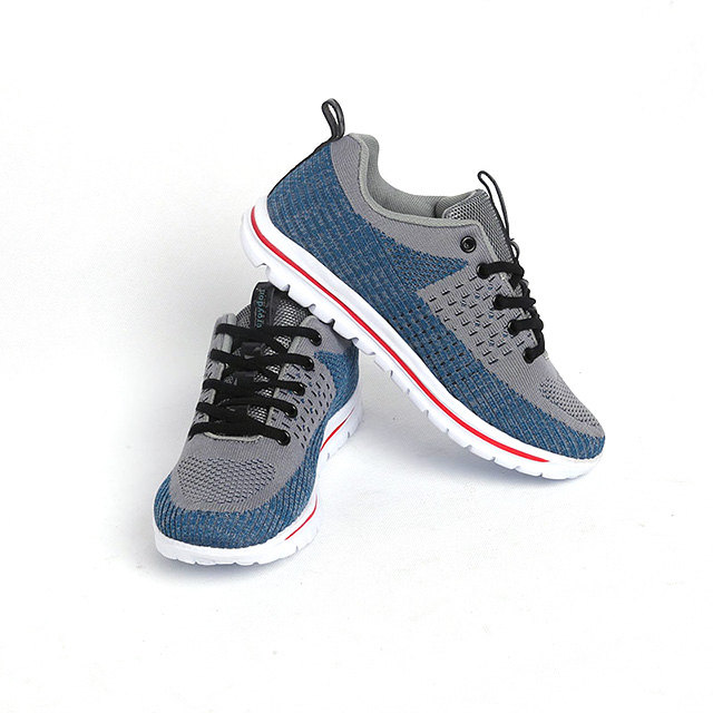 Nuevo diseño de encaje hacia arriba volando tejiendo alto zapatos casuales zapatos zapatillas zapatos zapatos de entrenador peso ligero peso suave eva suela con corredor de hombre tamaño