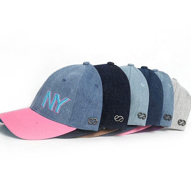 Venta caliente 6 Panel Demin Color Casual Gorras de béisbol Bordado NY Caps Caps 2 Colores Combine Caps Running