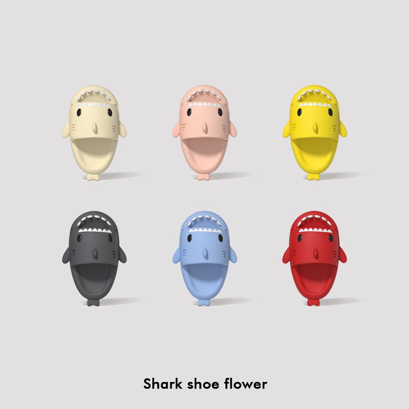 Zapatillas de tibur&oacute;n de playa para hombre y mujer, dijes de aletas superiores, zuecos de queso de Pvc de dibujos animados, accesorios, decoraci&oacute;n de hebilla de zapato, verano