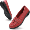 MOCA PARA Mujeres Slip On Comfort Cuero Tassel Shoes
