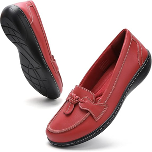 MOCA PARA Mujeres Slip On Comfort Cuero Tassel Shoes