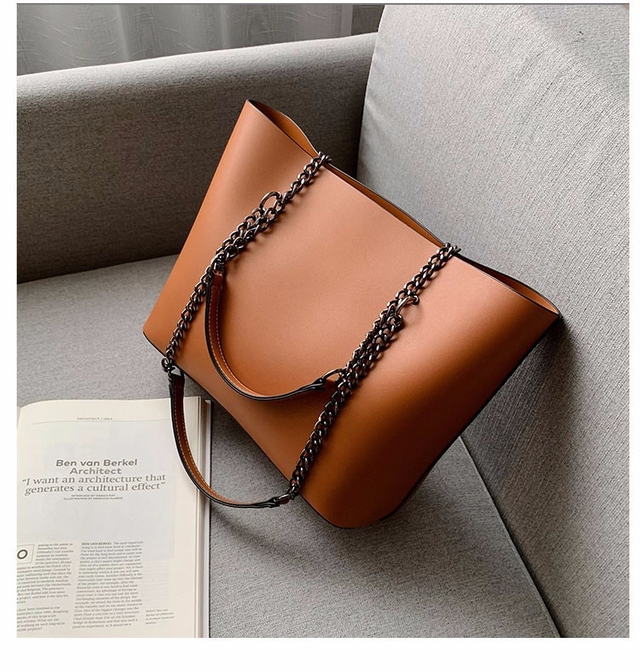 Nuevo Otoño e Invierno bolso de gran capacidad bandolera de cuero suave Retro 