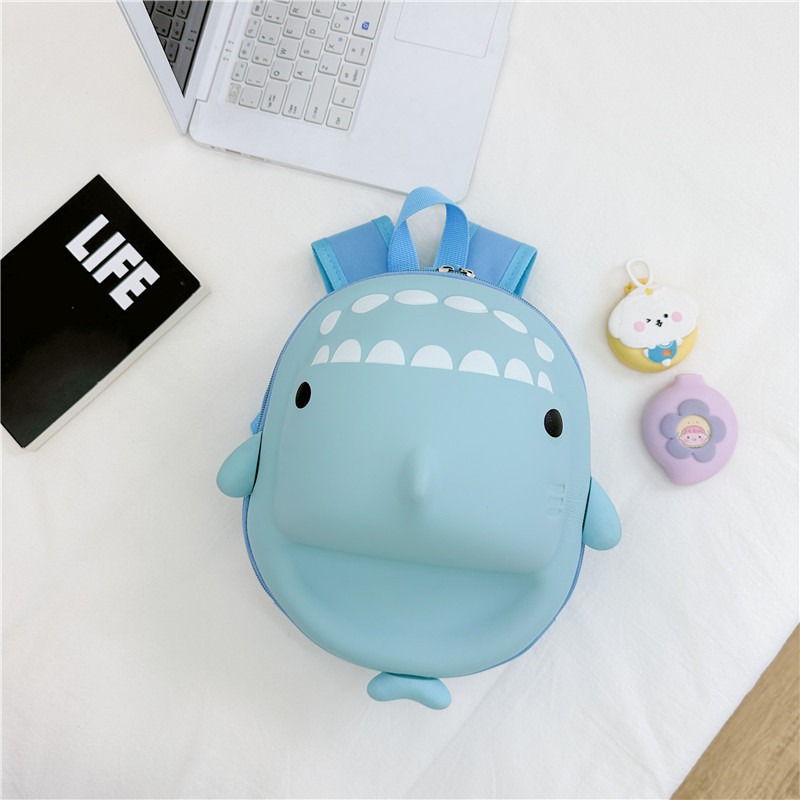 Nueva mochila de tibur&oacute;n de dibujos animados con c&aacute;scara de huevo, bolso de hombro bonito para ni&ntilde;os, bolso escolar encantador para chico, ni&ntilde;as, ni&ntilde;os, bolsas