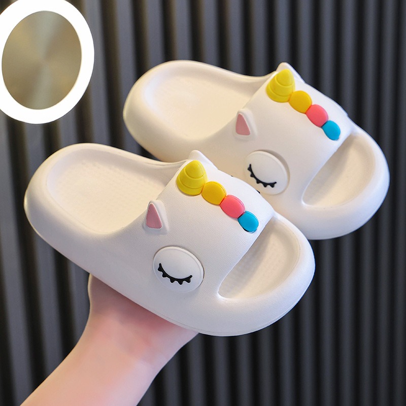 Zapatillas de verano para ni&ntilde;os con dibujos animados, zapatillas de unicornio para ni&ntilde;as y ni&ntilde;os, bonitos zapatos de ba&ntilde;o para interiores y hogares