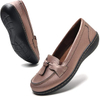 MOCA PARA Mujeres Slip On Comfort Cuero Tassel Shoes