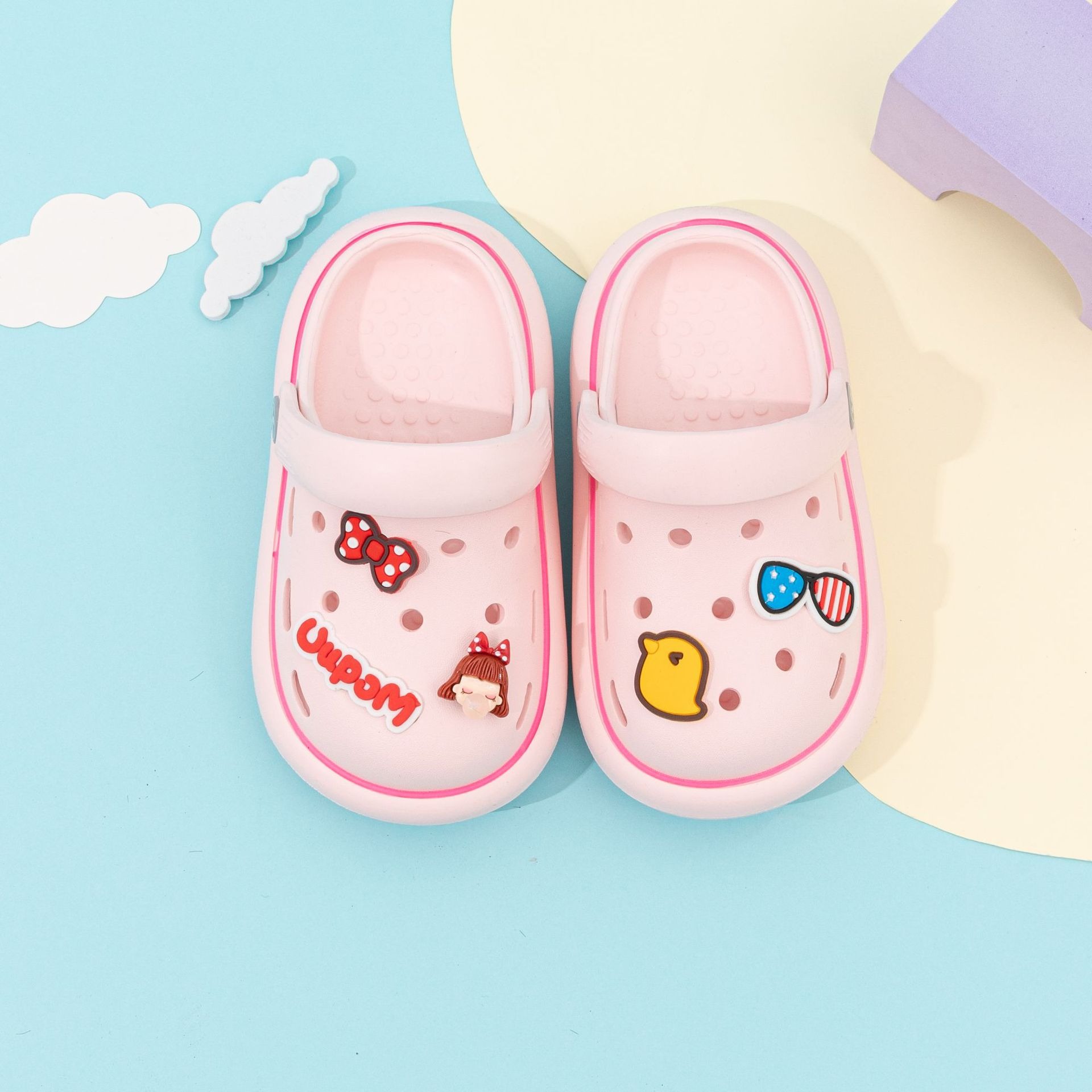 Preciosas zapatillas para ni&ntilde;os, zapatillas para ni&ntilde;os para el verano, zapatillas para ni&ntilde;os con lazo de dibujos animados, zapatillas suaves para ni&ntilde;os, zapatillas antideslizantes para ni&ntilde;os