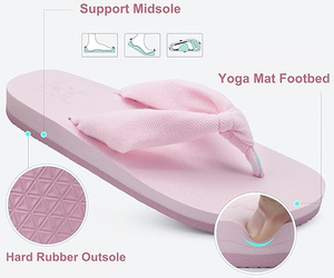 Flip Flip Fols para mujeres con arco de apoyo Mat de yoga Cómoda playa de verano Caminata Sandalias de cojín se deslizan en interiores al aire libre