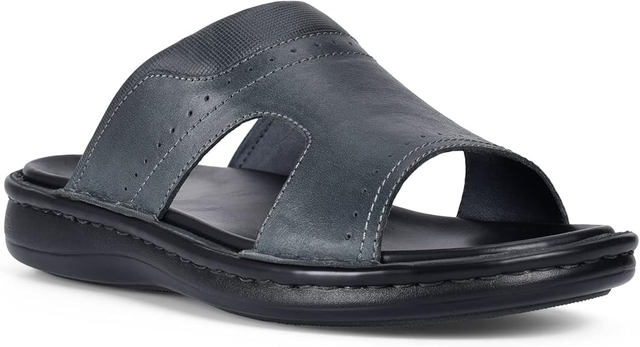 Toboganes de cuero para hombres Topas abiertas de las puntas al aire libre Comfort Arch Support Retro Flip Flip Flip Fisherman Slip on Sandals para hombres
