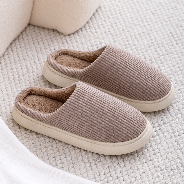 Zapatillas de casa de invierno de felpa para dormitorio para mujeres parejas zapatos de casa antideslizantes Unisex hombres interiores 