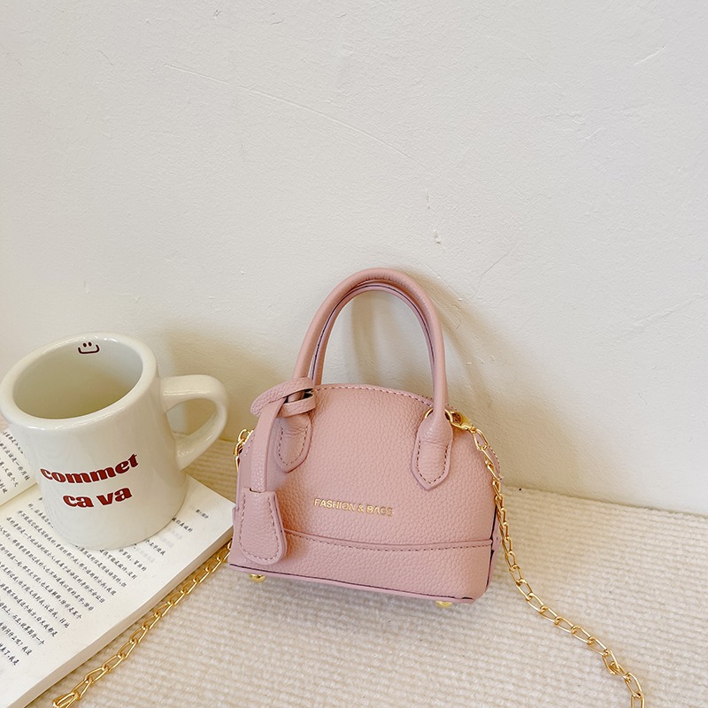 Bolso de hombro de cuero para ni&ntilde;as Mini bolso de moda de color s&oacute;lido para fiesta infantil 