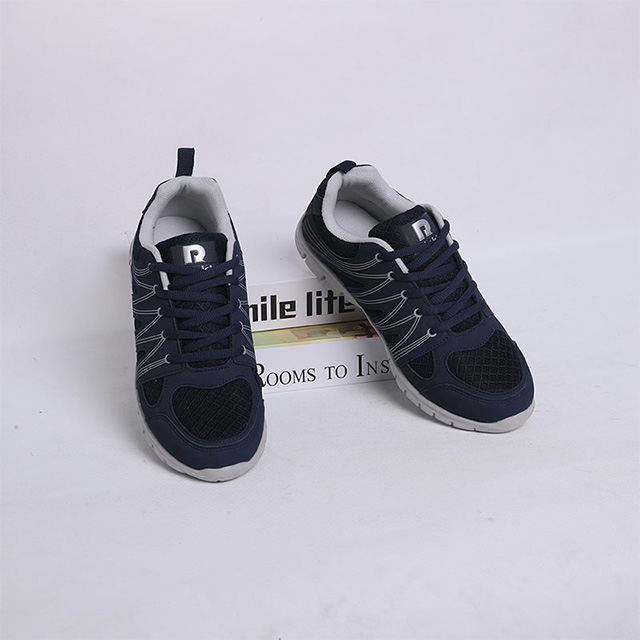 Unisex Super Light Lace Up Casual Walking Zapatillas Zapatillas Zapatillas Zapatos Zapatos Entrenador Peso Luz MD Soft Eva Sole Tamaño Adulto Color azul marino