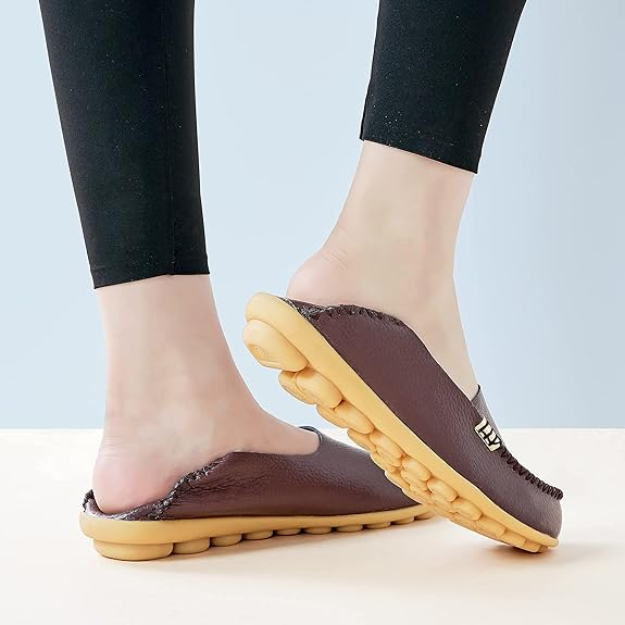 Las cómodas mocasines de las mujeres casuales de punta redonda mocasins conductores silvestres zapatos suaves para caminar
