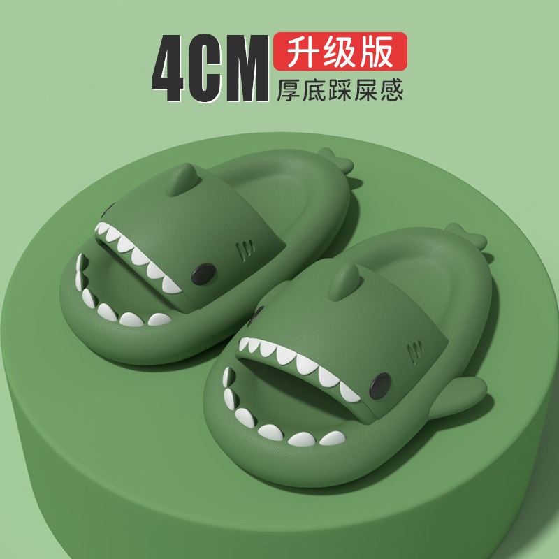 Zapatillas deslizantes de tibur&oacute;n de dibujos animados, sandalias de verano para mujer, chanclas de tibur&oacute;n para hombre, zapatilla de casa para exteriores EVA suave, zapatos de playa