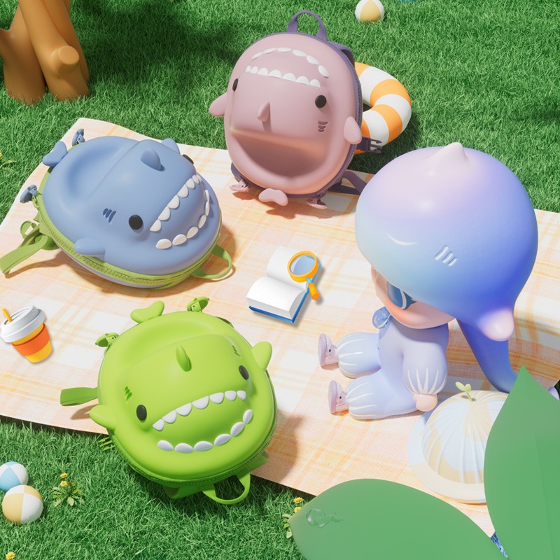 Nuevas mochilas escolares para ni&ntilde;os en 3D, mochilas para ni&ntilde;os con dibujos de tiburones, mochilas para ni&ntilde;os peque&ntilde;os, bolsas de viaje al aire libre a la moda