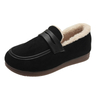 Zapatos de invierno para mujer, mocasines cortos de felpa para costura al aire libre, informales, sin cordones, con parte inferior antideslizante, mocasines planos cómodos para mujer